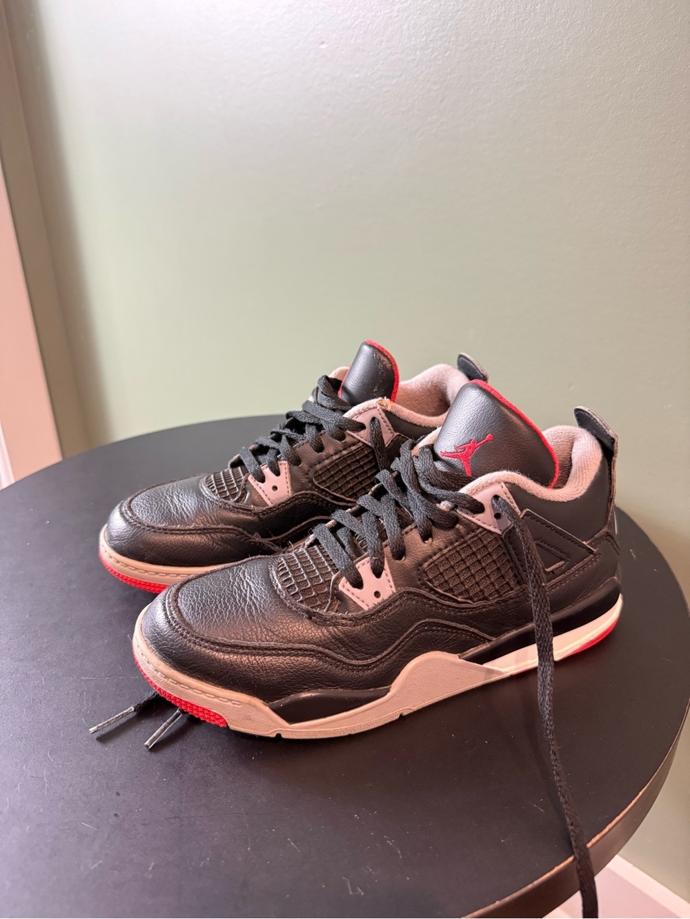 Air Jordan 4 Inspired Black & Red Sneakers